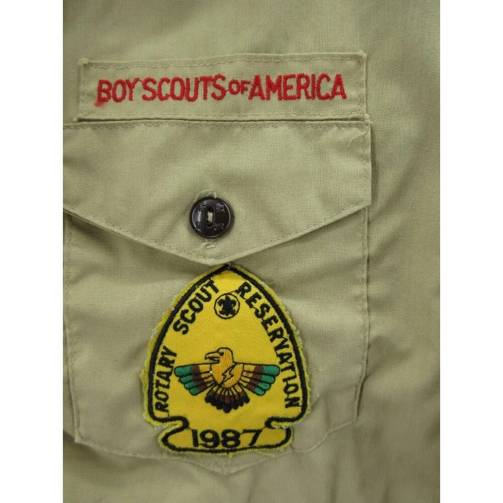 VINTAGE Boy Scouts of America Shirt Boys New York Uniform 1987 80s Patch*